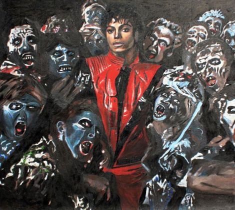 "Michael Jackson Thriller Tribute" ulei pe panza