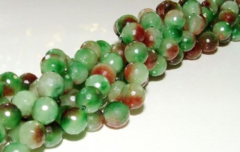Jad rotund fatetat verde maro 8 mm