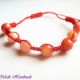 Shamballa snur matase rosii si margele candy jad